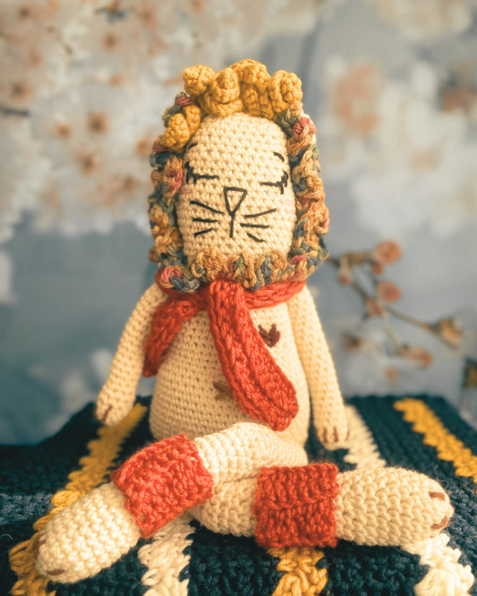 Muñeco de apego Evaristo León , tejido a crochet, 30cm, algodón