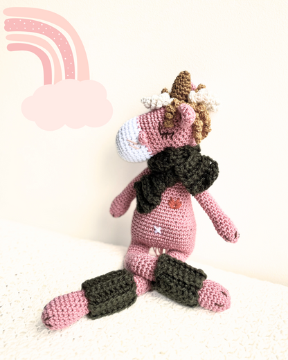 Timotea, la unicornio rosa, patas largas,30cm