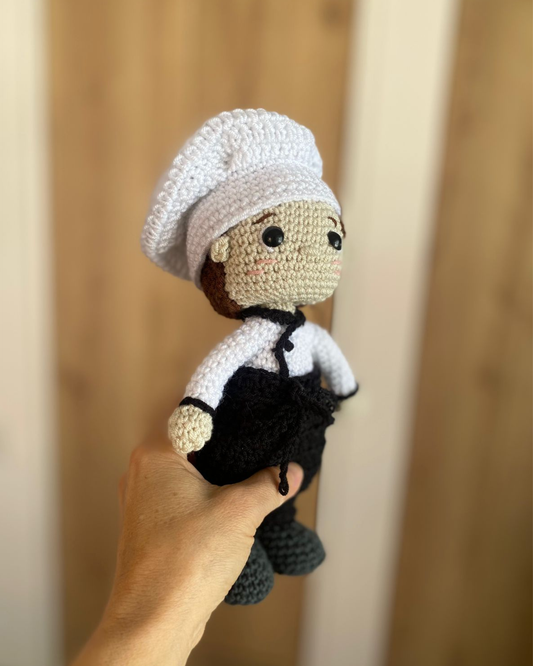 Amigurumi chef, tamaño promedio 22cm
